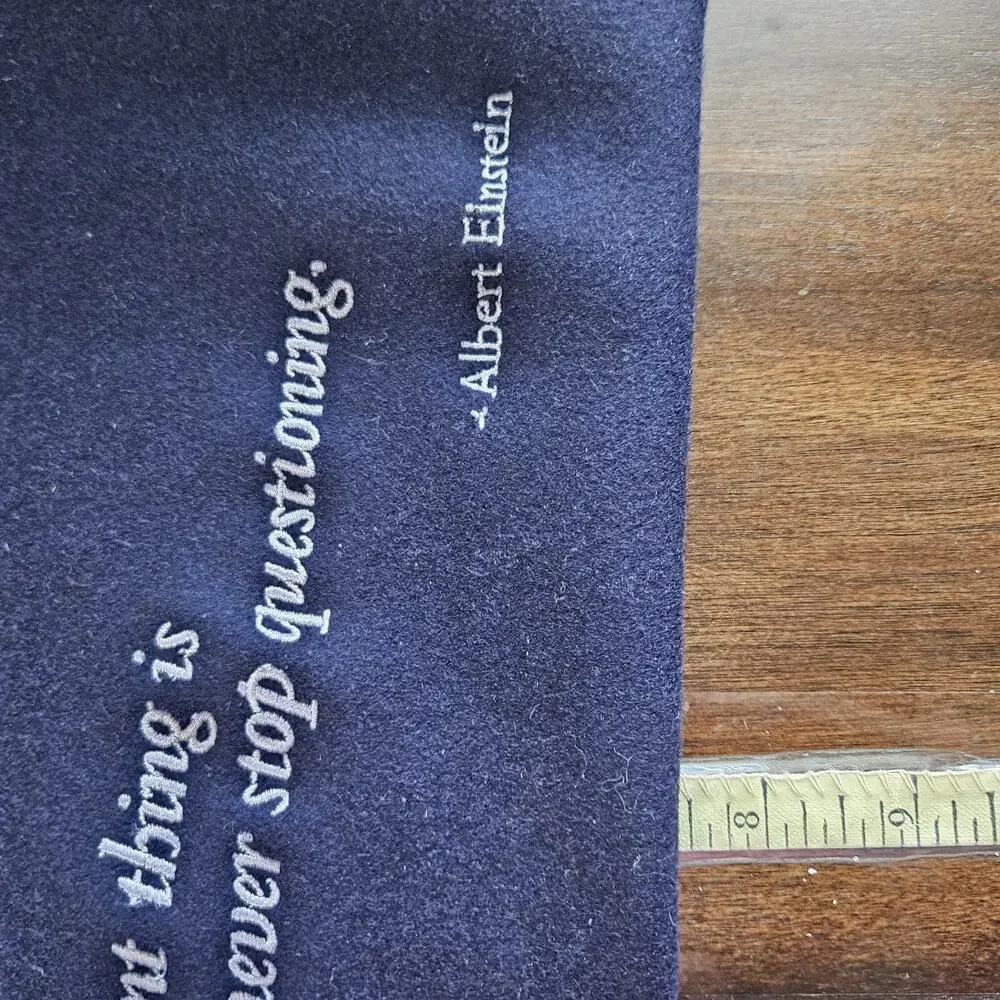 2 Navy Blue Viking Wool Money Bag Travel Bag Pencil Pouch Albert Einstein Quote